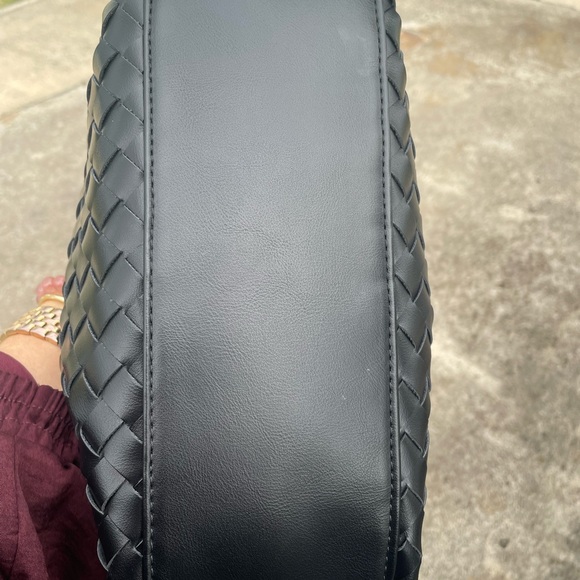 Anthropologie Black Woven Satchel with Butterfly Charm - Picture 3 of 7